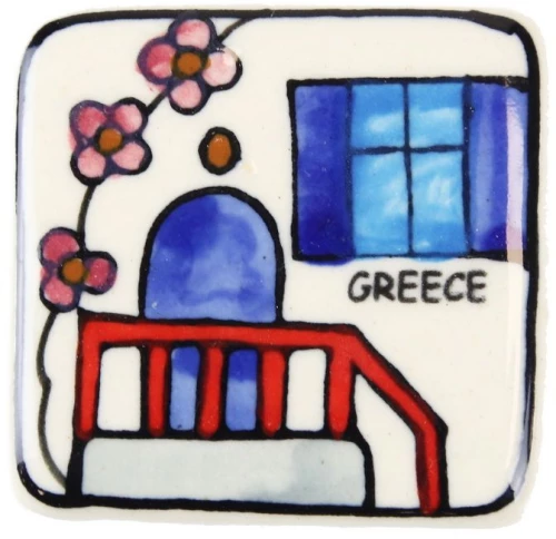 Μαγνητάκι Greece 5x5εκ.- Μπουκαμβίλια