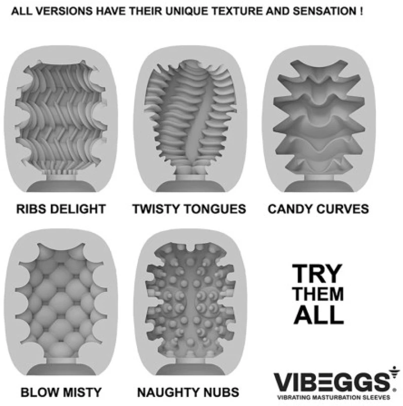 Vibeggs Naughty Nubs Unisex Vibrating Masturbation Sleeve