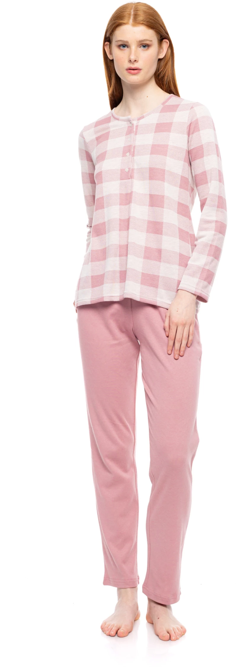 Γυναικεία Πυτζάμα Pink Label - Καρό print - Πατιλέτα - Cotton - Regular Fit