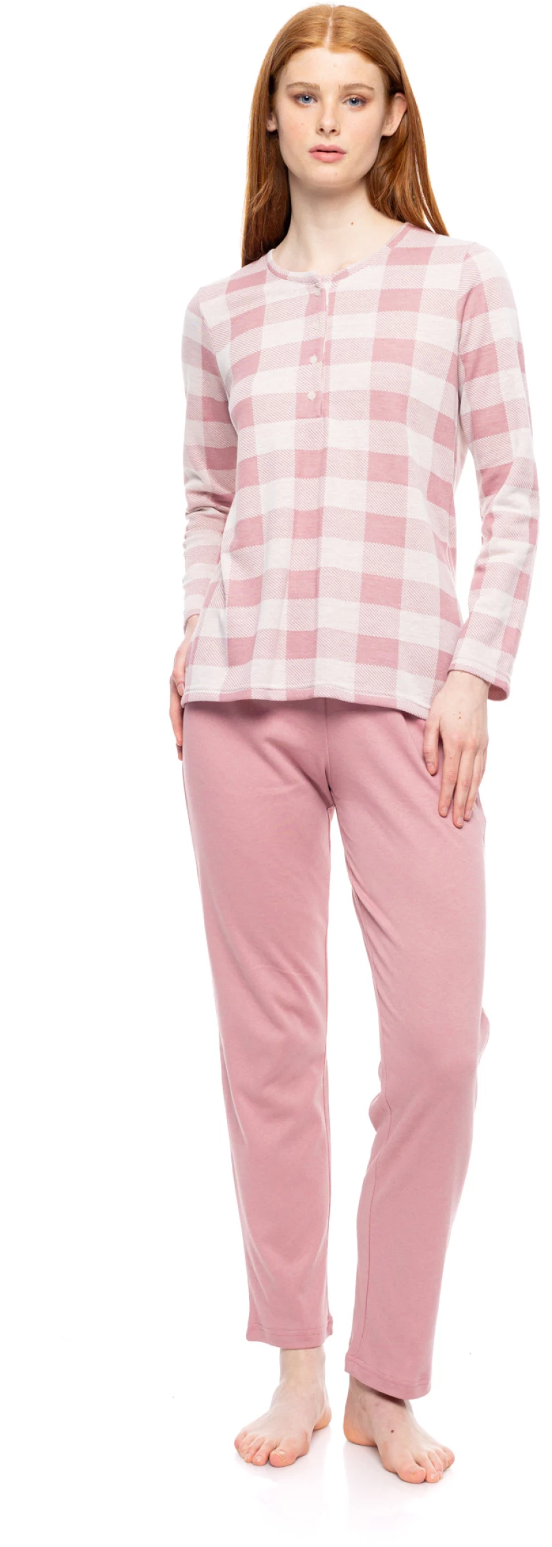 Γυναικεία Πυτζάμα Pink Label - Καρό print - Πατιλέτα - Cotton - Regular Fit