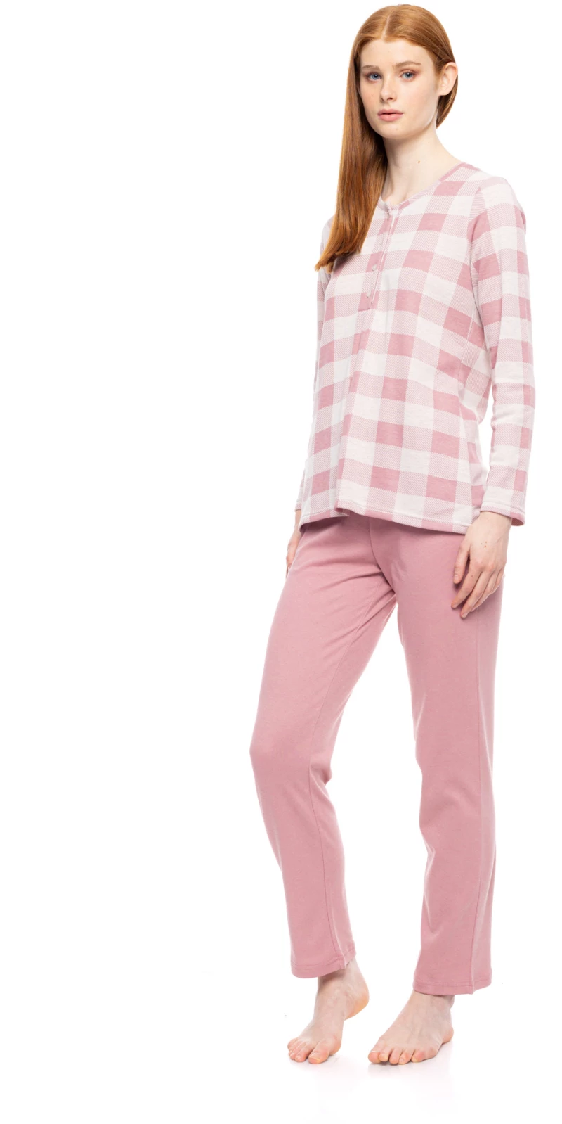Γυναικεία Πυτζάμα Pink Label - Καρό print - Πατιλέτα - Cotton - Regular Fit
