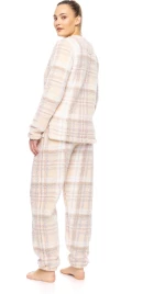 Γυναικεία Πυτζάμα Pink Label - Fleece - Ροζ Καρό - Polyester - Regular Fit