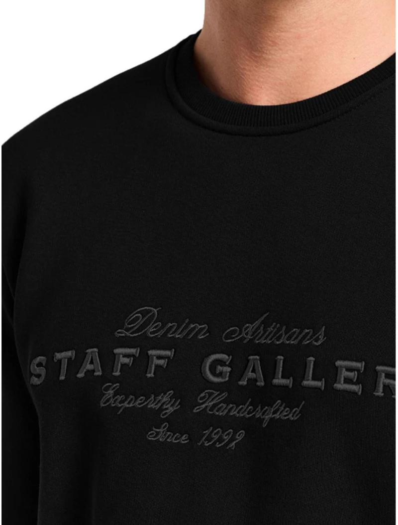 STAFF Ανδρικό μαύρο μακρυμάνικο φούτερ 64-111.054.N0090
