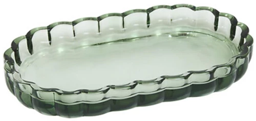 Σαπουνοθήκη γυάλινη πράσινη 19,7x11,4x2,5cm