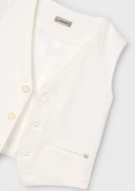 Mayoral Γιλέκο αμπιγιέ λινό suiting  κρεμ 25-03369-017 Αγόρι