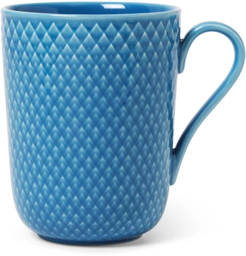 Lyngby Porcelæn - Rhombe Color Mug With Handle 33 cl - Blue / Home and Kitchen