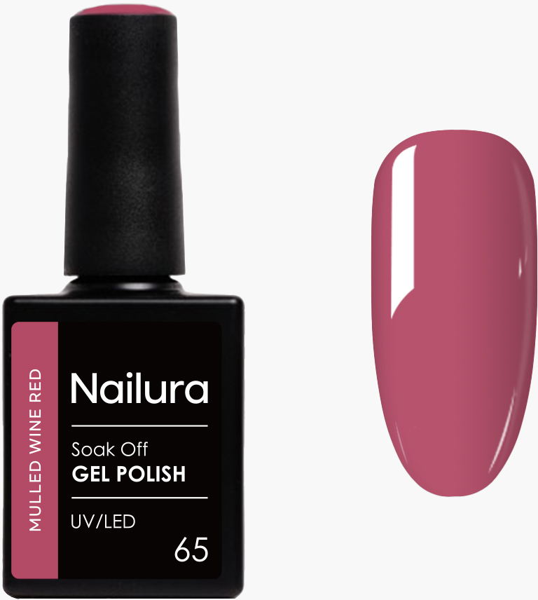 Nailura - Gel Polish 65 - Mulled Wine Red - 10 ml / Beauty