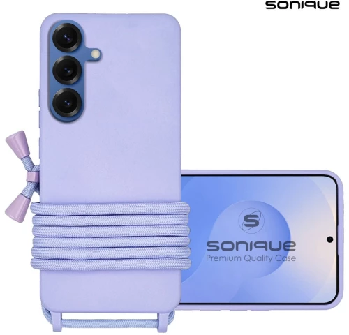 Θήκη Σιλικόνης με Κορδόνι CarryHang Sonique Samsung Galaxy S25 Plus Λιλά