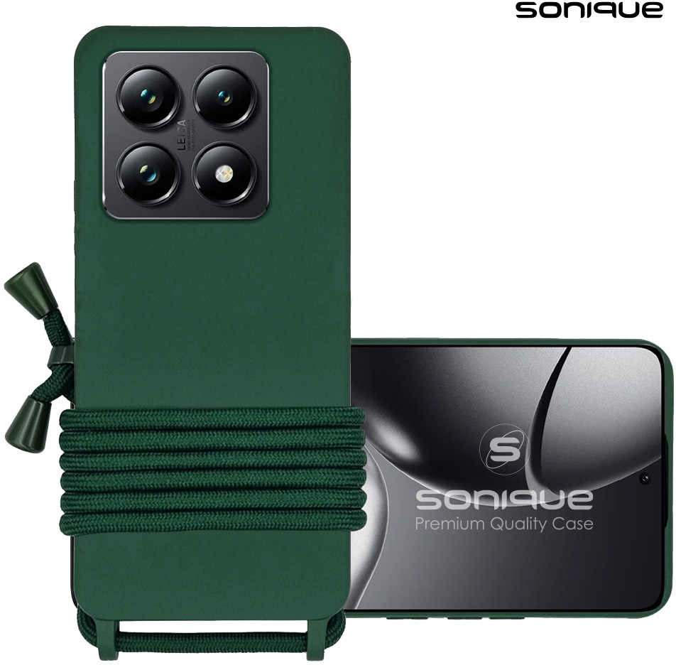 Θήκη Σιλικόνης με Κορδόνι CarryHang Sonique Xiaomi Xiaomi 14T Πράσινο Σκούρο