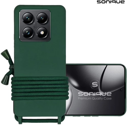Θήκη Σιλικόνης με Κορδόνι CarryHang Sonique Xiaomi Xiaomi 14T Πράσινο Σκούρο