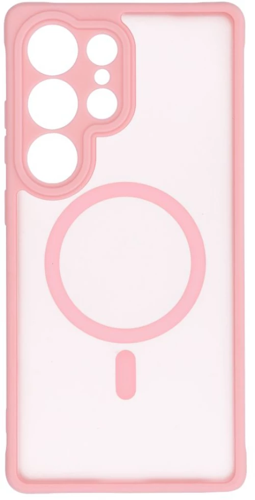 Full Matte Mag Cover Case Compatible With Magsafe For Samsung S24 Fe Jasny Różowy