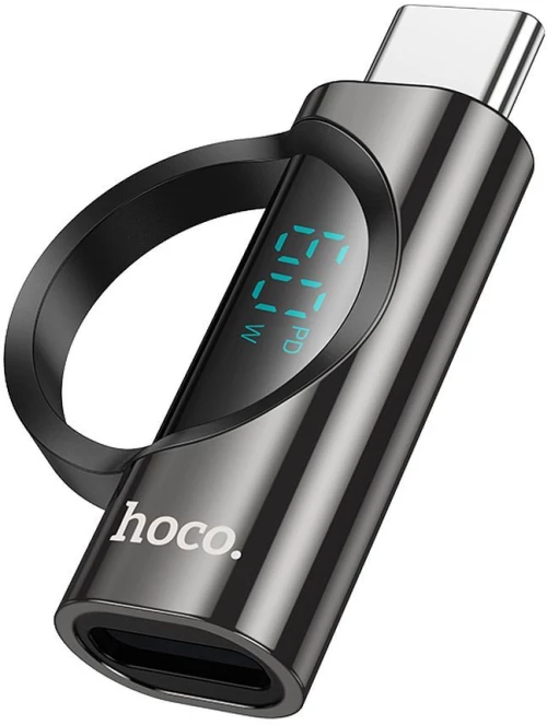 Adapter Usb C To Lightning Hoco 3A 60W With Display Ua32A Black