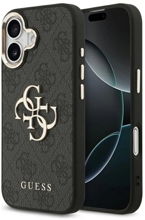 Guess Case For Iphone 17 Guhcp17S4Gmgcgr (Pu W/ Big 4G Classic Logo) Gold Black