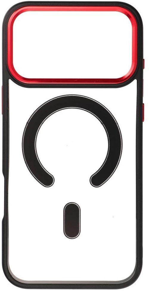 Color Edge Mag Cover Case Compatible With Magsafe For Iphone 17 Pro Max Black Red