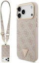 Guess Case For Iphone 17 Pro Max Compatible With Magsafe Guhmp17Xp4G4Tcsp (Pu W/ Triangle Logo & Big Strap Metal Buttons) Pink