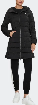 GUESS NEW ALETA LONG PUFFER JACKET - V4YL05WF3X-JBLK