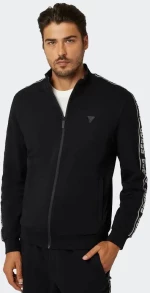 GUESS FULL ZIP NEW ARLO SWEATSHIRT - Z2YQ12K6ZS1-JBLK