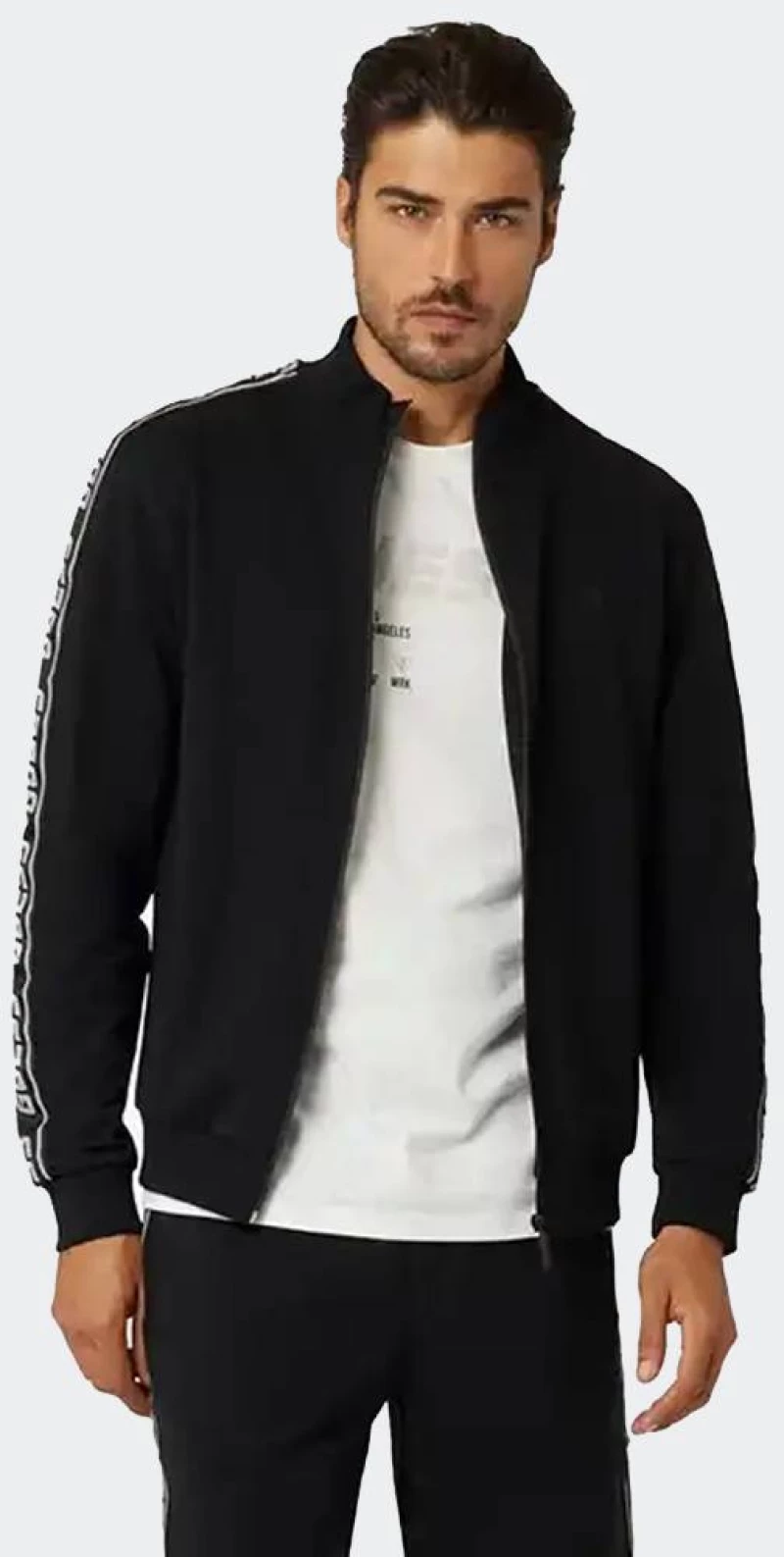 GUESS FULL ZIP NEW ARLO SWEATSHIRT - Z2YQ12K6ZS1-JBLK