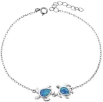 Βραχιόλι Senza από ασήμι 925, διπλή χελωνίτσα με Opal SSR4067SOP