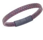 Βραχιόλι Senza Men`s Stainless Steel - Bordeaux Leather Strap SSD3261-2BBD