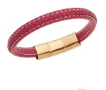 Βραχιόλι Senza Men`s Steel Red Leather Strap SSD4258GRD