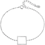 Βραχιόλι SENZA Rhodium Plated Ασήμι 925 Geometric Series Square SSR4370SR