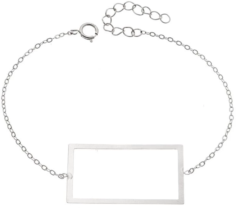 Βραχιόλι SENZA Rhodium Plated Ασήμι 925 Geometric Series Parallelogram SSR4373SR