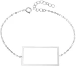 Βραχιόλι SENZA Rhodium Plated Ασήμι 925 Geometric Series Parallelogram SSR4373SR