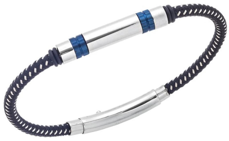 Βραχιόλι Senza Men`s Steel, με Μπλε στοιχεία SSD5773