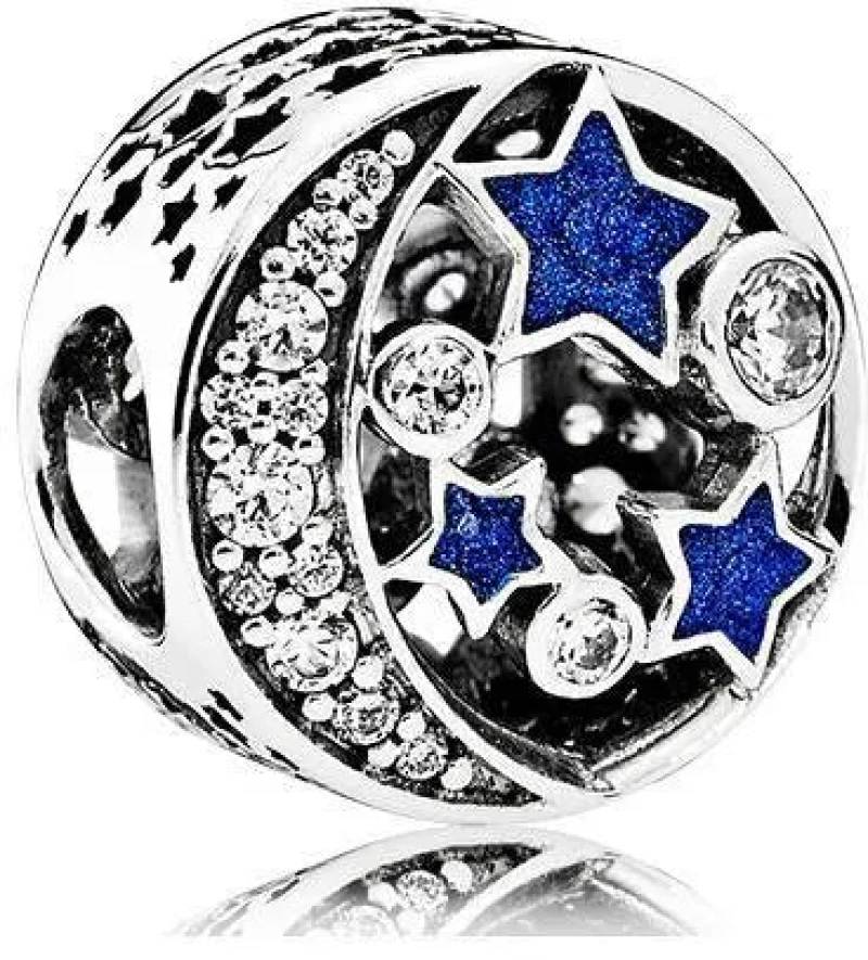 Charm “Μισοφέγγαρο και Αστέρια” από ασήμι 925 (C1316)