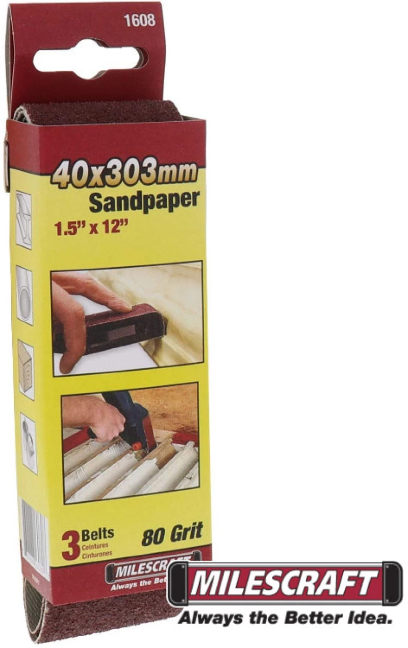 Milescraft 1608 Γυαλοχαρτο ιμαντας 300x40 mm Κ80 3τεμ