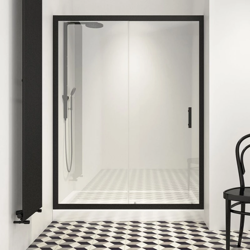 Orabella Energy Easy Fix Black matt H200 120 cm - Καμπίνα αντιστρέψιμη, ευθύγραμμη
