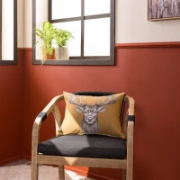 Μαξιλάρι Διακοσμητικό (Με Γέμιση) Reindeer 08 Mustard Teoran 37x48 Βαμβάκι-Πολυέστερ
