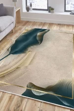 Χαλί Els2435 599HFT4634 Beige-Petrol Conceptum Hypnose 100X200cm