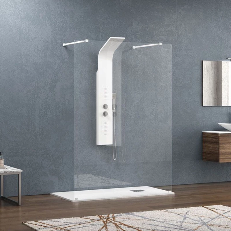 Πάνελ Ντουζιέρας Σταθερό Walkin 3 WAL3B138 Clear-White Karag 138X200 Αλουμίνιο