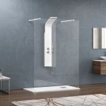 Πάνελ Ντουζιέρας Σταθερό Walkin 3 WAL3B138 Clear-White Karag 138X200 Αλουμίνιο
