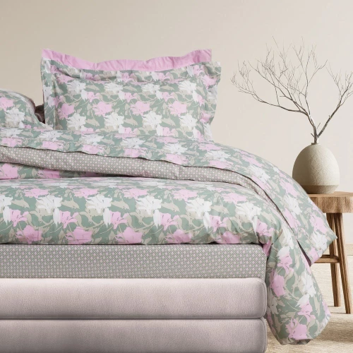 Σεντόνια Daily 3175 (Σετ 4τμχ) Green-Pink Das Home Υπέρδιπλo 240x260cm 100% Βαμβάκι