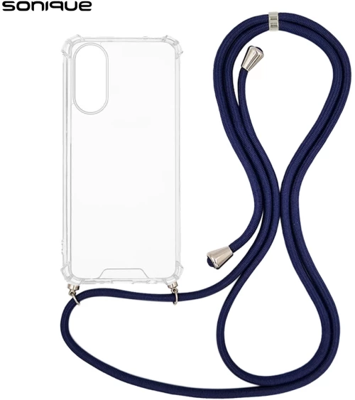 Θήκη Σιλικόνης με Κορδόνι Sonique Armor Clear Oppo A78 5G Μπλε Σκούρο
