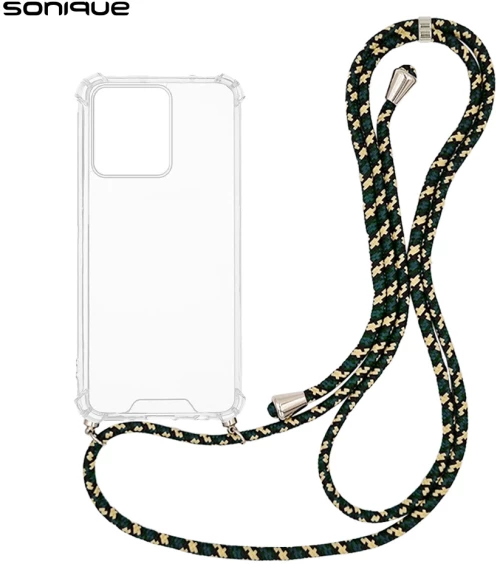 Θήκη Σιλικόνης με Κορδόνι Sonique Armor Clear Motorola Edge 40 5G Rainbow Πράσινο