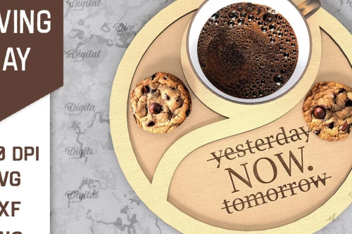 Intra απο ξύλο plywood 3mm-4mm πάχος Τρισδιάστατος ξύλινος δίσκος σερβιρίσματος με λέιζερ Δίασταση 30x20 cm INTRAFABR-107625399