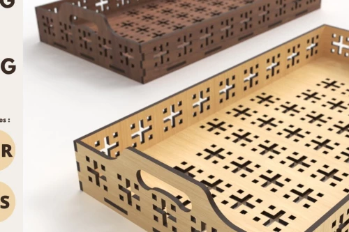 Intra απο ξύλο plywood 3mm-4mm πάχος – Δίσκος σερβιρίσματος Αρχείο Αποκοπής Laser,, Laser Δίασταση  20x20 cm INTRAFABR-81918025