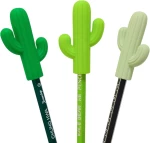 Dark Green Cactus Αισθητηριακό μασώμενο παιχνίδι σιλικόνης για μολύβι, (6x4x1,4εκ)