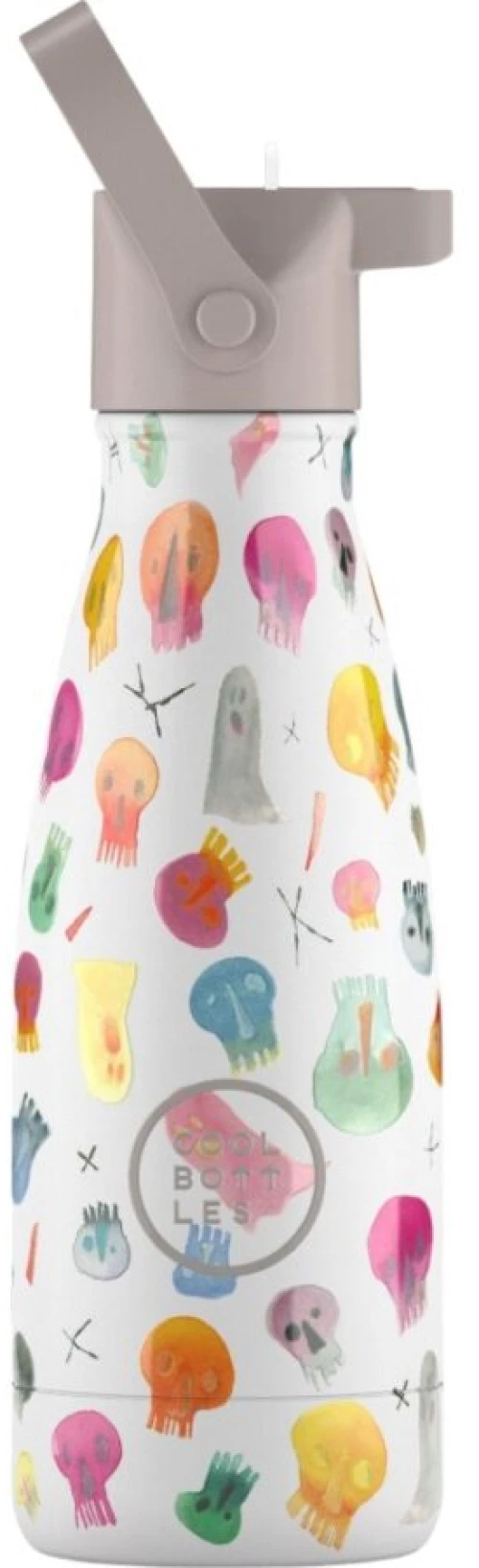 Άσπρο, Ανοξείδωτο μπουκάλι Crazy Skulls 260ml, COOL BOTTLES