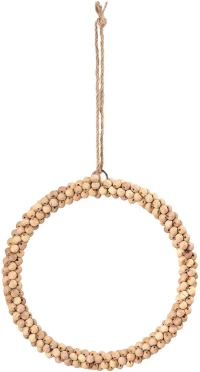 Beauty Home Ξύλινο Στεφάνι  με Χάντρες 15 cm
