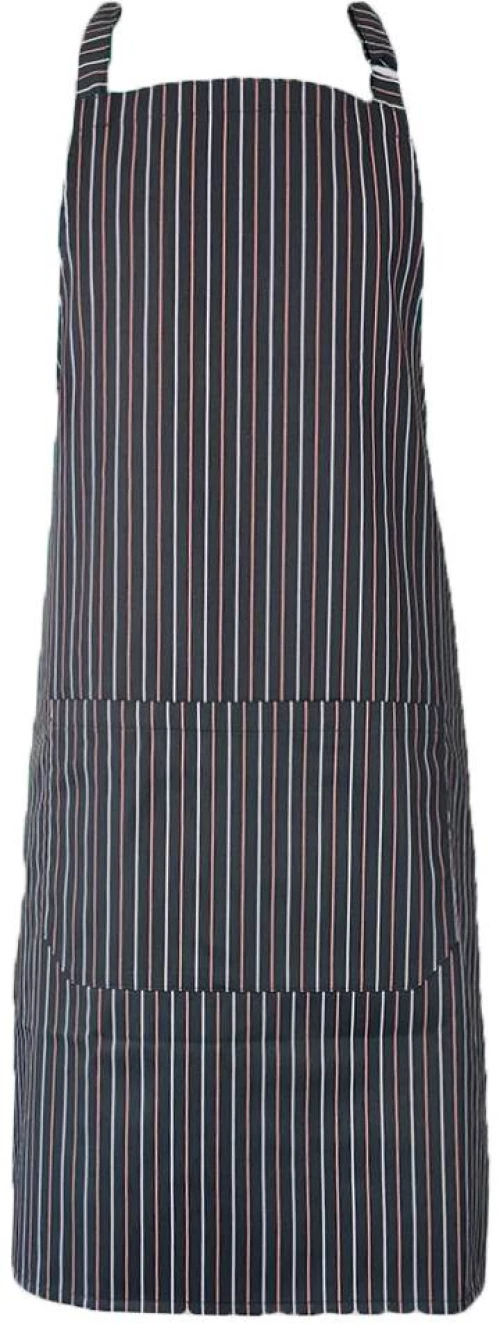 Ποδιά Λαιμού Μαύρη Με Λευκή Και Καφέ Ρίγα 85x65cm MARK998 BLACK/WHITE/BROWN