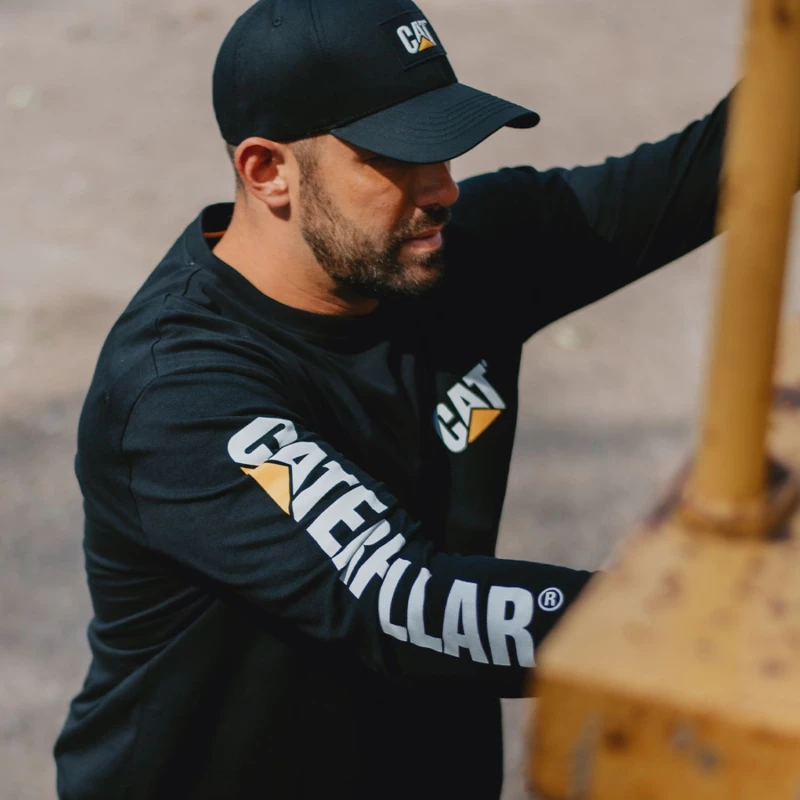 CAT Μπλουζάκι μακρυμάνικο trademark tee μαύρο XL 1510034