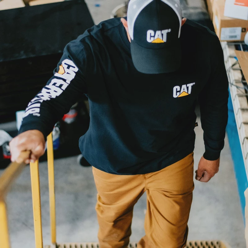 CAT Μπλουζάκι μακρυμάνικο trademark tee μαύρο XL 1510034