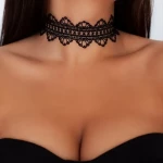 Γυναικείο Choker CB80432 Δαντέλα - Λευκό