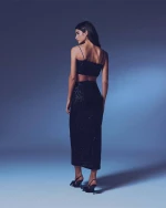 Nelly γυναικείο crop top με παγιέτα 100% πολυεστερ
