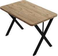 Τραπέζι Zeryin pakoworld oak μελαμίνης-μαύρο μέταλλο 110x70x75εκ